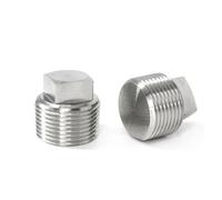 Tappo esagonale in ottone 1/8" 1/4" 3/8" 1/2" 3/4" 1" -1-1/2" BSP NPT Maschio Flangia Svasata Esagonale Tappo Terminale Quadrato(Square Head,NPT SS304_1-1/4")