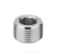 Tappo esagonale in ottone 1/8" 1/4" 3/8" 1/2" 3/4" 1" -1-1/2" BSP NPT Maschio Flangia Svasata Esagonale Tappo Terminale Quadrato(Inner Hex,BSPP SS304_3/8")