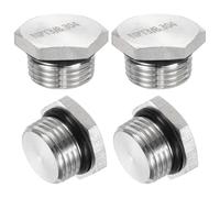 Tappo filettato 3/8" Maschio 4 Pezzi 304 Acciaio Inox