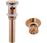 Tappo for lavandino, tappo di scarico a scomparsa for lavandino del bagno, con cestello filtrante, spingere la molla for scaricare(Rose Gold a)