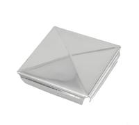 Tappo in acciaio inox per pali quadrati, design unico a piramide con finitura zincata, confezione da 10 (1 pezzo da 80 mm)