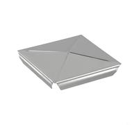 Tappo in acciaio inox per pali quadrati, design unico a piramide con finitura zincata, confezione da 10 (1 pezzo da 100 mm)