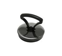 Tappo in gomma nera con maniglia e rosetta cromata 52mm