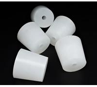 Tappo in Silicone con Foro (Confezione da 5) - Tappo da Laboratorio | Tappi di Silicone Affusolati (38/31mm - h:35mm + 1 foro Ø 7mm)
