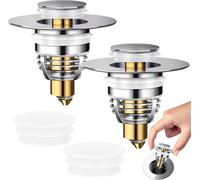 Tappo Lavandino Bagno 2 Pezzi, Tappi Bidet Universale Pop Up, per Il Foro