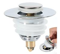 Tappo Lavandino Bagno a Pressione Tappo di Scarico Universale Tappo Lavandino di Scarico Adatto per Fori di Drenaggio con un Diametro Interno di 32 mm - 42 mm