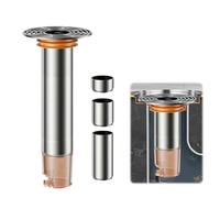 Tappo Lavandino Bagno Raccogli Capelli Doccia Acciaio Inossidabile con 3 Tubi Regolabili Adatti per Scarico del Pavimento da 27-58 mm,Filtro Doccia Lavandino Cucina per Cucina,Bagno,Vasca da Bagno