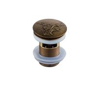 Tappo Lavandino Bagno Scarico pop-up for lavabo da bagno Tappo di scarico intagliato in ottone antico Clic-clac Waterlet Vanity Lavello Scarico rifiuti Tappo Lavandino Cucina (Color : ZR2023-4)