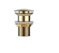 Tappo Lavandino Bagno Scolapiatti for lavabo in oro lucido Resistente alla corrosione Facile da pulire Pulsante pop-up for hotel con foro tondo(Light Gold-2)