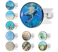 Tappo Lavandino Bagno Universale Per Lavello, Ricambio da 40mm Per il Del Tappo Lavandino Cucina, Tappi Lavandino Regolabile in Altezza, in Gomma di Ottone - Bianco, Tartaruga marina