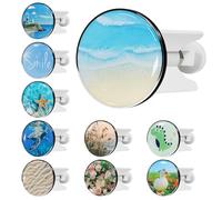 Tappo Lavandino Bagno Universale Per Lavello, Ricambio da 40mm Per il Del Tappo Lavandino Cucina, Tappi Lavandino Regolabile in Altezza, in Gomma di Ottone, Onda marina