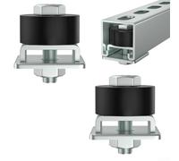 Tappo limitatore per ruote a rullo, blocco ammortizzante in acciaio resistente per montaggio a canale da 1-5/8 pollici, facile da installare per uso domestico e giardino (2 pezzi)