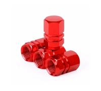 Tappo Lla Valvola Lla Gomma In Alluminio Da 4 Pezzi Tappo Valvola Ll'aria Cerchione Lla Gomma Auto Copri Stelo Gomma Auto Tappo Motocicletta Viti Moto(Red 4pcs)