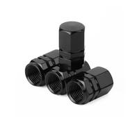 Tappo Lla Valvola Lla Gomma In Alluminio Da 4 Pezzi Tappo Valvola Ll'aria Cerchione Lla Gomma Auto Copri Stelo Gomma Auto Tappo Motocicletta Viti Moto(Black 4pcs)