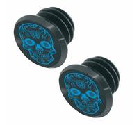 Tappo manubrio MTB switch skull nero-blu (su scheda da 2)