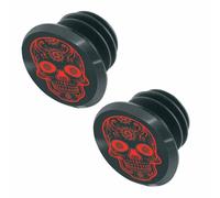Tappo manubrio MTB switch skull nero-rosso (su scheda da 2)