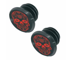 Tappo manubrio MTB switch skull nero-rosso (su scheda da 2)