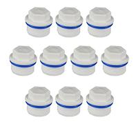 Tappo Maschio Filettato 1/2 Inch - Set 10 Pezzi - Tappi Ciechi in Plastica per Tubazioni, Chiusura Filetto Esterno, Valvola Scarico Con Guarnizione
