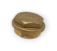 TAPPO OTTONE MASCHIO FILETTATO CHIUSURA 1/4 3/8 1/2 3/4 1" 11/4 1"1/2 2"