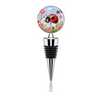 Tappo per bottiglia di vino a forma di coccinella in stile cartone animato, riutilizzabile, tappo decorativo per sottovuoto, accessorio ideale per bar, feste, matrimoni, occasioni celebrative