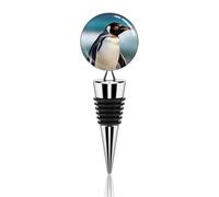 Tappo per bottiglia di vino a forma di pinguino, a prova di perdite, con silicone, riutilizzabile, salva-vino, mantiene fresco, in lega di zinco, sigillante decorativo per bottiglie, adatto per bar