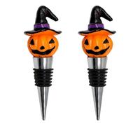 Tappo per bottiglia di vino a tema Halloween con cappello da strega e zucche faccia in resina metallica guarnizione decorazione festival vini conservazioni tappo