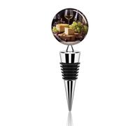 Tappo per bottiglia di vino bianco, formaggio, torta, uva, vino, riutilizzabile, sigillante decorativo per bottiglie per mantenere il vino fresco, è un accessorio ideale come regalo