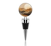 Tappo per bottiglia di vino in metallo con dipinto di montagna, elegante, riutilizzabile e a prova di perdite, ideale come regalo, per bar, feste, matrimoni.