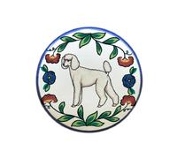 Tappo Per Bottiglia Di Vino Poodle Bianco Con Taglio Sportivo Dipinto A Mano