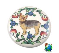 Tappo Per Bottiglia Di Vino Yorkie Dog Dipinto A Mano Cucciolo Tagliato