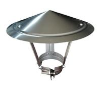 Tappo per camino a cono con schermo, Tappo antipioggia for tetto rotondo, camino in metallo con protezione for uccelli - Cappello da pioggia e neve - Estremità del tubo di scarico - Coperchio/tappo di