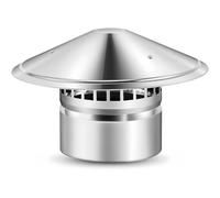 Tappo per camino con schermo, in acciaio inox, design a cono per la ventilazione del camino, previene detriti e animali in cucina