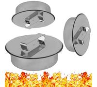 Tappo per Camino in Acciaio Inossidabile INOX - Coperchio per Foro per Comignolo - Copertura del Canna Fumaria - Coperchio Rotondo per Tubi da Forno - Tappo Cieco per Tubi - Diametro 100 mm - Ø 100 mm