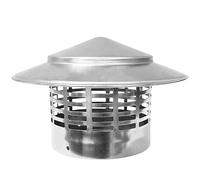 Tappo per camino rotondo in acciaio inossidabile, copertura di sfiato sul tetto con rete protezione uccelli, cappello da pioggia e neve, antivento scarico canna fumaria camino-1 pz argento 250mm/9.8"