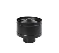 Tappo per camino rotondo in acciaio inox nero, più facile da installare, con schermo superiore, massimizza il flusso d'aria per una migliore ventilazione (14,2 cm)