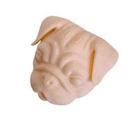 Tappo per dentifricio a forma di cane, divertente design con carlino, dispenser facile da spremere, per il bagno, l'igiene orale, il regalo per gli amici amanti dei cani, accessorio unico cachi
