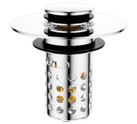 Tappo per lavabo, 3 in 1, per lavabo/lavandino, valvola a scatto a scatto - tappo di scarico universale con filtro rimovibile in acciaio inox, tappo di scarico pop-up
