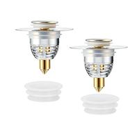 Tappo per lavandino Pop Up, 2 pezzi, Drain Magic 2 in 1, 32-42 mm, filtro