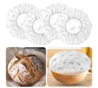 Tappo Per Lievitazione Da Forno In 4 Pezzi Coperchi Elastica per Alimenti Tappo per Alimenti Sacchetti per Alimenti Per Cestello Da Lievitazione, Accessori Riutilizzabili Per La Cottura Del Pane.