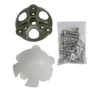 Tappo per mozzo per turbina eolica per kit di lame da 3/5/6 con viti e dadi in acciaio inox, colore nero/grigio, per turbine eoliche da esterno, compatibile con albero da 17 mm