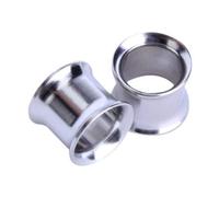 Tappo per orecchie da barella da 2 pezzi in acciaio inossidabile con tunnel da 10 mm Argento elegante e popolareDeft è stato elaborato
