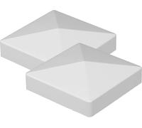 Tappo per pali a piramide in PVC, bianco, 12,7 x 12,7 cm, 2 pezzi