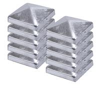 Tappo per palo da recinzione a forma di piramide zincato, 91 x 91 mm
