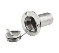 Tappo per serbatoio carburante senza chiave, in acciaio inox 316, per uso marino e camper, con catena di fissaggio e piastra identificativa