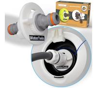 Tappo per serbatoio dell'acqua con attacco per sistema Gardena, per camper, caravan, con funzione di troppopieno e doppio raccordo per tubo flessibile, Passend für Tankdeckel 2-Pin D:78mm, Grau, 1