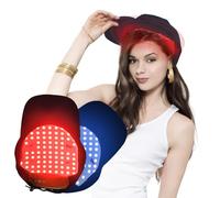 Tappo per terapia a luce rossa per ricrescita dei capelli, lunghezza d'onda 470 nm 630 nm e 650 nm, trattamento di perdita di capelli, 70 perline a LED, 4 modalità, cappuccio ricaricabile per la