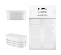 Tappo per tubo ovale 15x30 mm 25 pezzi Bianco (RAL 9010) Tappo ovale 1,5x3 cm EMFA ®