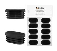 Tappo per tubo ovale 20x40mm 25 pezzi Nero (RAL 9005) Tappo ovale 2x4 cm EMFA ®