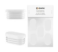 Tappo per tubo ovale 20x40mm 5 pezzi Bianco (RAL 9010) Tappo ovale 2x4 cm EMFA ®