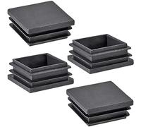 Tappo per tubo quadrato, 10 cm, tappi in plastica (100 mm x 100 mm), 4 pezzi, tappo terminale per tubi, inserto per sedia, tappo di finitura, nero